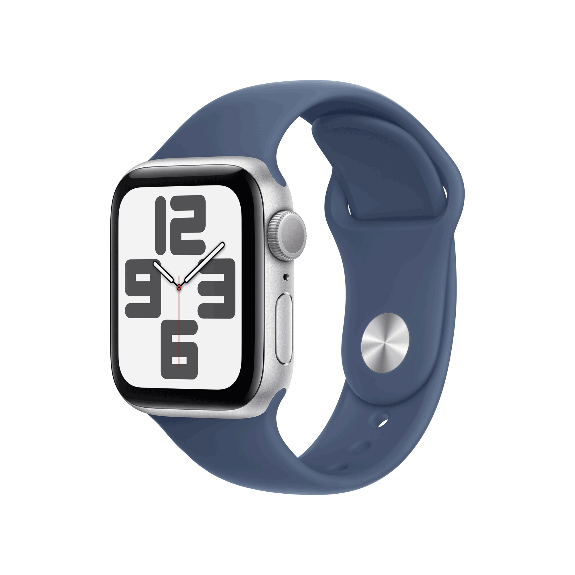 Apple Watch SE GPS 40mm Silver Aluminium Case mit Denim Sport Band - M/L (MXED3QF/A)