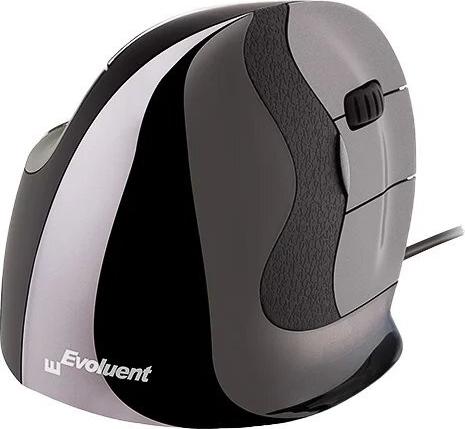 Evoluent VerticalMouse D Small Vertikale Maus 6 Tasten USB Schwarz, Grau