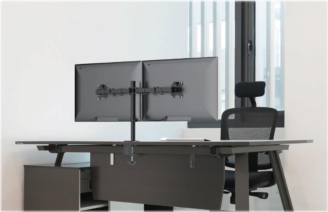 Neomounts FPMA-D550DBLACK 2fach Monitor-Tischhalterung 25,4 cm (10) - 81,3 cm (32) Schwenkbar, Rotierbar, Neigbar Schwarz