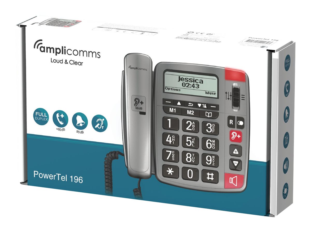 amplicomms PowerTel 196 Schnurgebundenes Telefon Silber