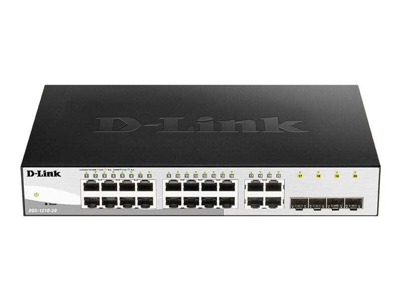 D-Link Web Smart DGS-1210-20 20-Port Gigabit Managed Switch Schwarz