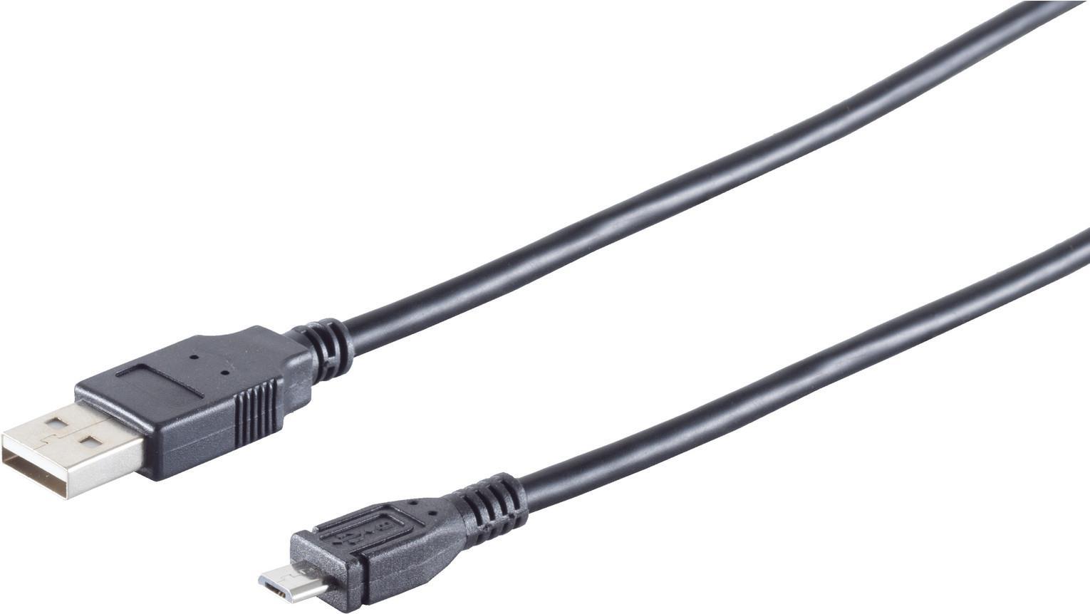 S-Conn 14-11045 USB Kabel 3 m USB 2.0 USB A Micro-USB B Schwarz (14-11045)