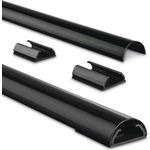 Hama Alu-Kabelkanal, halbrund, 110 x 3,3 x 1,8 cm, Schwarz (00220990)