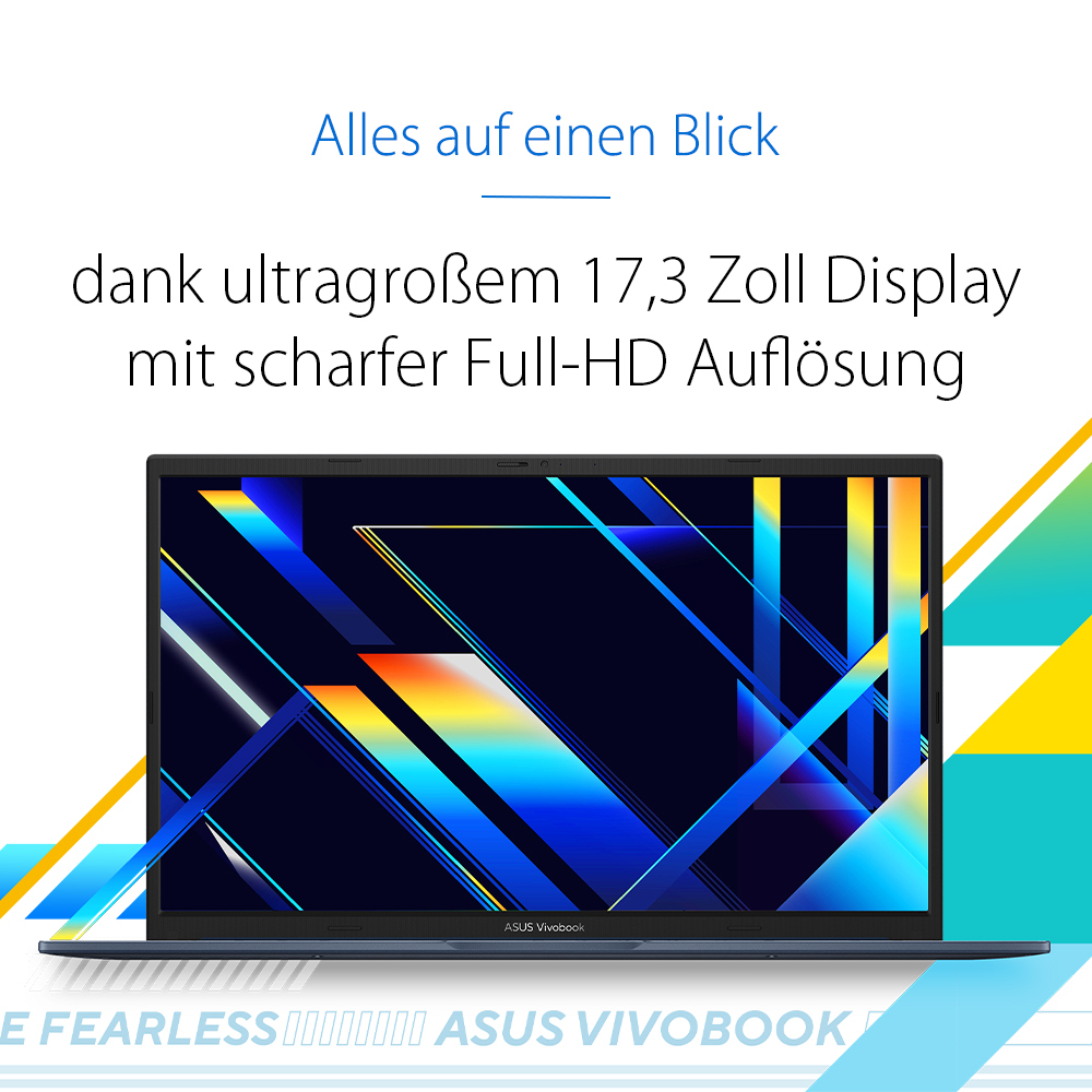 ASUS Vivobook 17 X1704VA-AU1232W 17,3" Intel Core 7 150U 16 GB RAM 1 TB SSD Quiet Blue