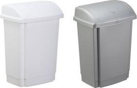 plast team Schwingdeckel-Abfalleimer, 15 Liter, weiß Material: PP, mit Schwingdeckel, Deckel abnehmbar, - 1 Stück (13460800)