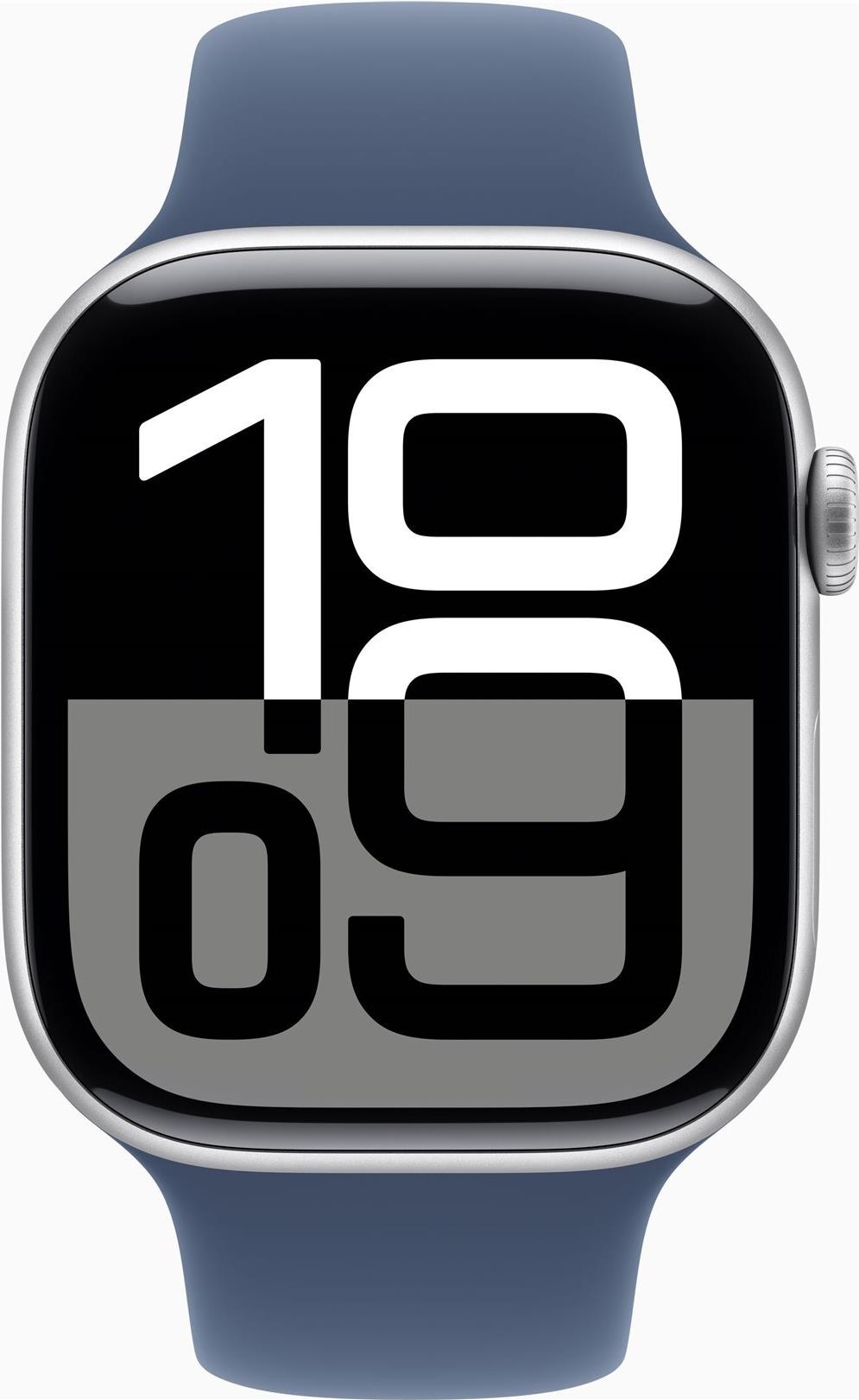 Apple Watch Series 10 (GPS) 46 mm Aluminium 64 GB Silber Denim