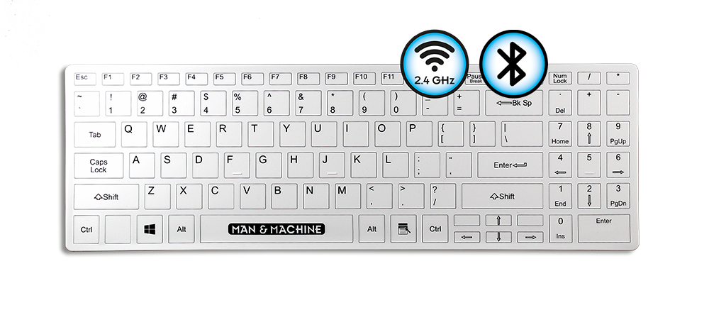 Man-Machine Its Cool Flat Tastatur kabellos Deutsch Hygienic White