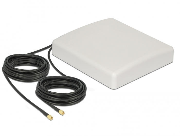 Delock LTE MIMO Antenne 2 x SMA 8 dBi direktional RG-58 10 m Weiß