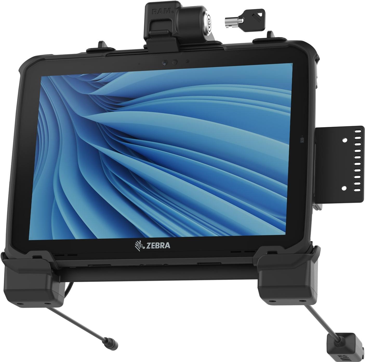 RAM Mounts Form-Fit Docking-Station für Zebra ET8x 2-in-1 Tablet - Stromanbindung, Dual USB-A, abschließbar, AMPS- u. VESA-Aufnahme (RAM-HOL-ZE22PD2LU)