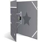 HERMA Motivordner "Stars", Grau mit Bordüre, DIN A4 Rückenbreite: 70 mm, aus stabilem Karton, bedruckter - 1 Stück (7189)