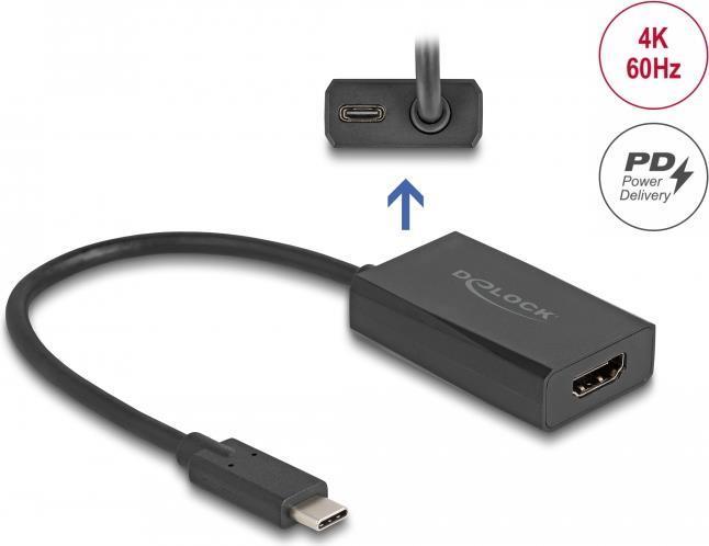 DeLOCK 61058 Videokabel-Adapter 0,15 m USB Typ-C HDMI Schwarz (61058) (geöffnet)