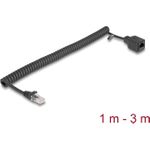 Delock RJ45 Spiralkabel Stecker zu Buchse Cat.5e UTP 1 m bis 3 schwarz (90672)