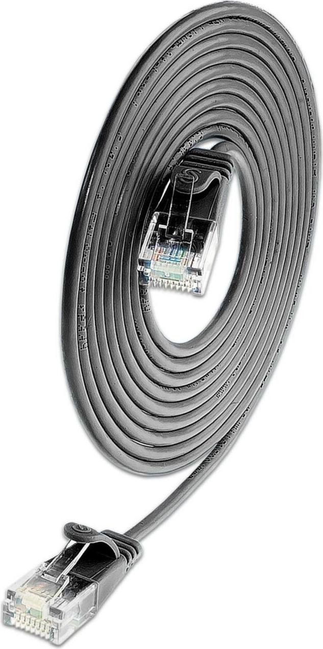 SLIM KAT6A 10 Gigabit Lightpatchkabel rund, U/UTP, Ø 3,6 mm, schwarz (SLIM-L-UU-K6A 3.0 BK)