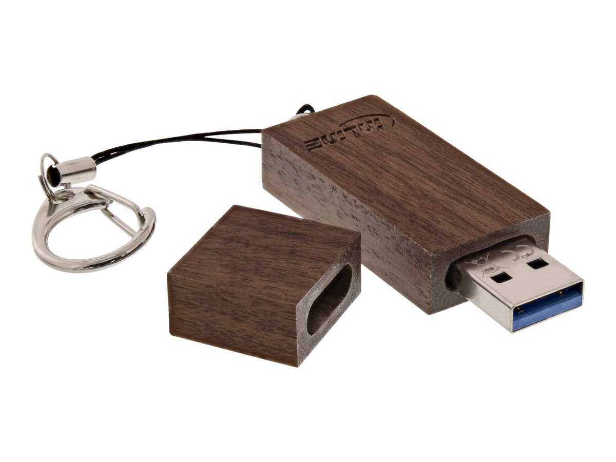 InLine woodstick USB 3.0 64 GB USB-Stick Walnussholz