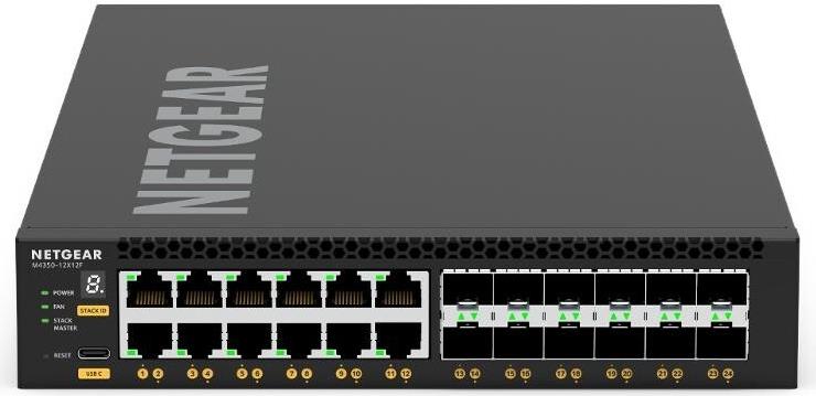 Netgear M4350-12X12F (XSM4324)-12x10G/Multi-Gig and 12xSFP+ Managed Switch (XSM4324-100NES)