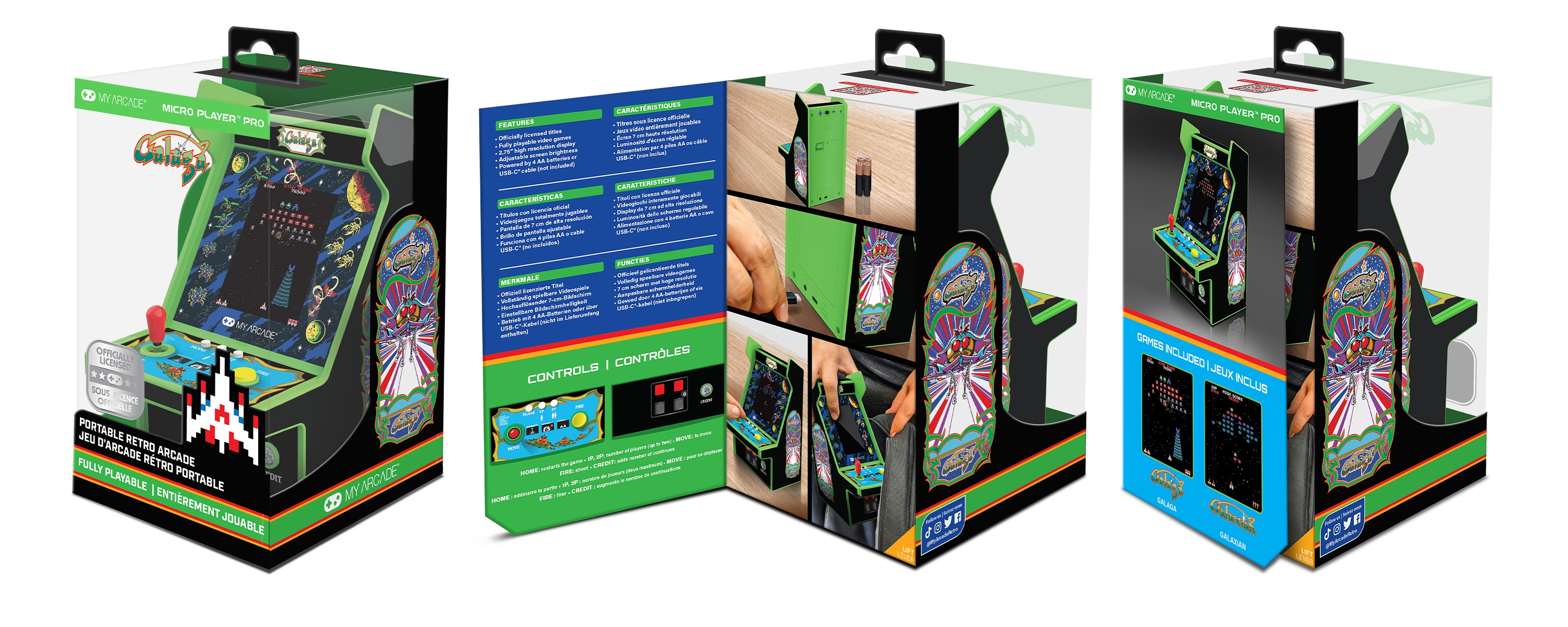 dreamGEAR My Arcade Micro Player Pro Galaga 2 in 1 Mehrfarbig