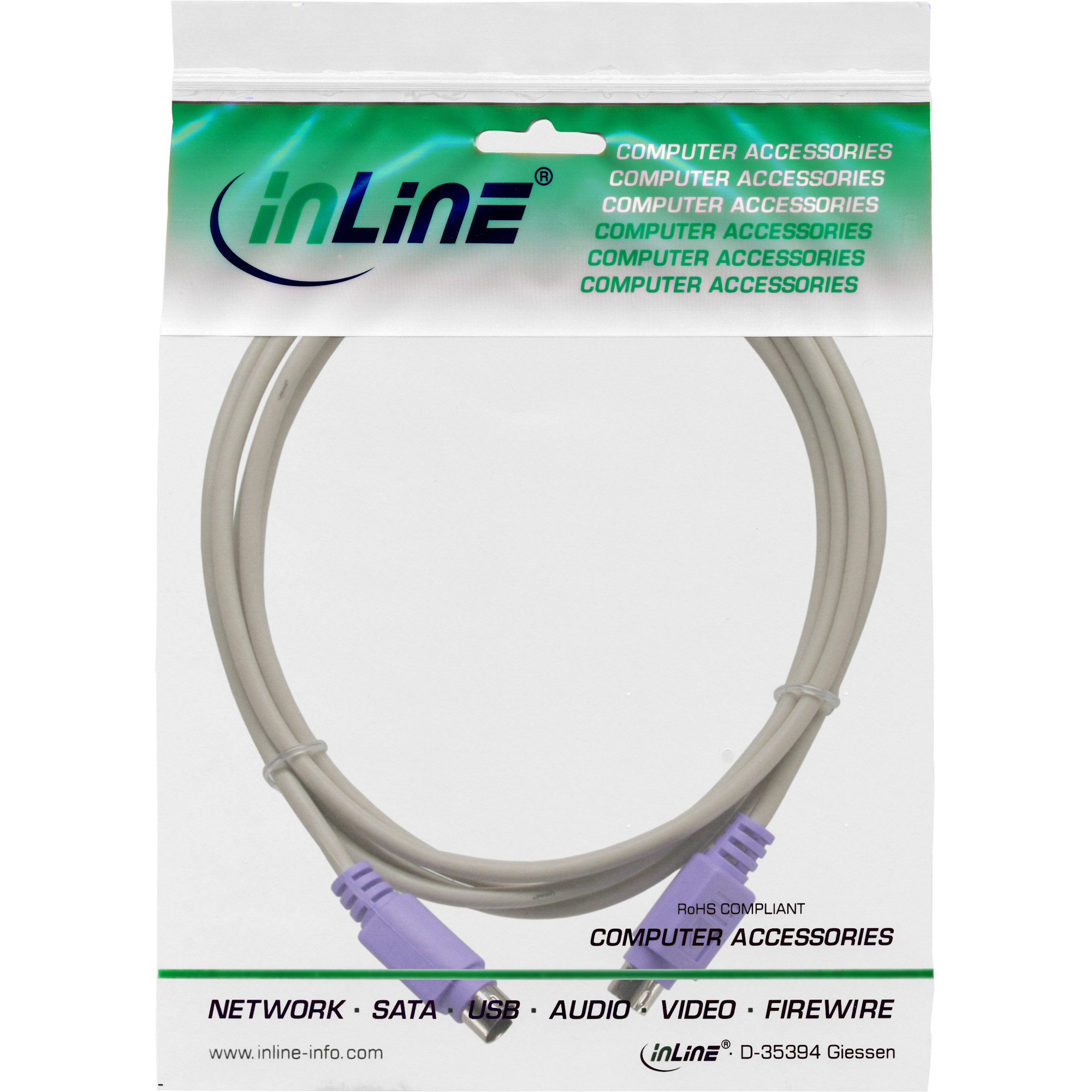 InLine PS/2 Kabel St/St 2 m PC 99 Violett