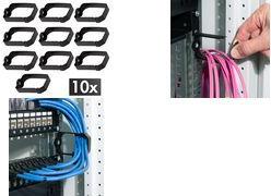 LogiLink 19" Kabelführungsbügel-Set, Kunststoff, 44 x 70 mm schwarz, verschließbar, zur Montage an 482,6 mm (19") - 1 Stück (OR0004)