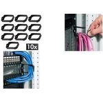 LogiLink 19" Kabelführungsbügel-Set, Kunststoff, 44 x 70 mm schwarz, verschließbar, zur Montage an 482,6 mm (19") - 1 Stück (OR0004)