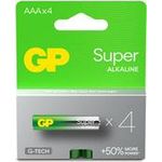 GP Battery 1x4 GP Super Alkaline 1.5V AAA Micro LR03 Rel. 03024AETA-B4 (03024AETA-B4)