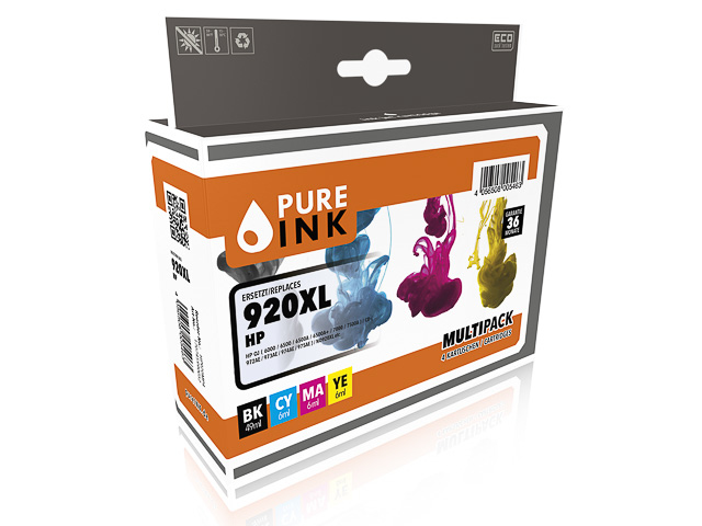 Pure Ink 170745990052 Tintenpatrone Multipack 4 Stück Schwarz Cyan Magenta Gelb
