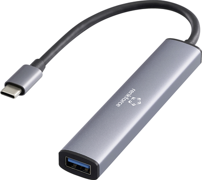Renkforce RF-USBH-250 USB 3.0-Hub mit USB-C Stecker Grau (RF-6855466)