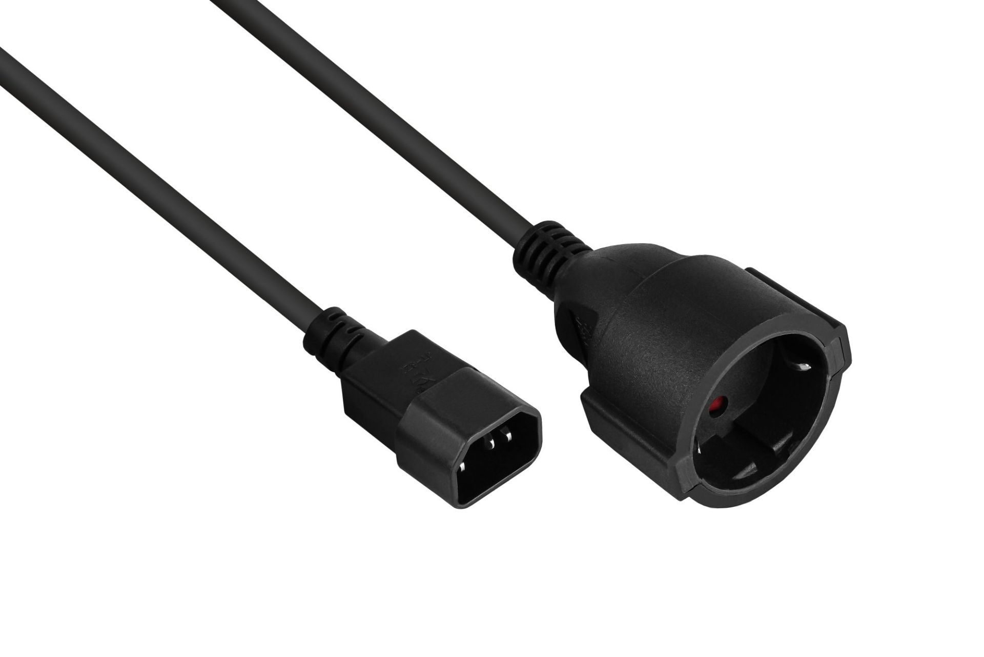 Kabelmeister SK1402-S005 Netzkabel Schwarz 0,5 m IEC C14 Netzstecker Typ F