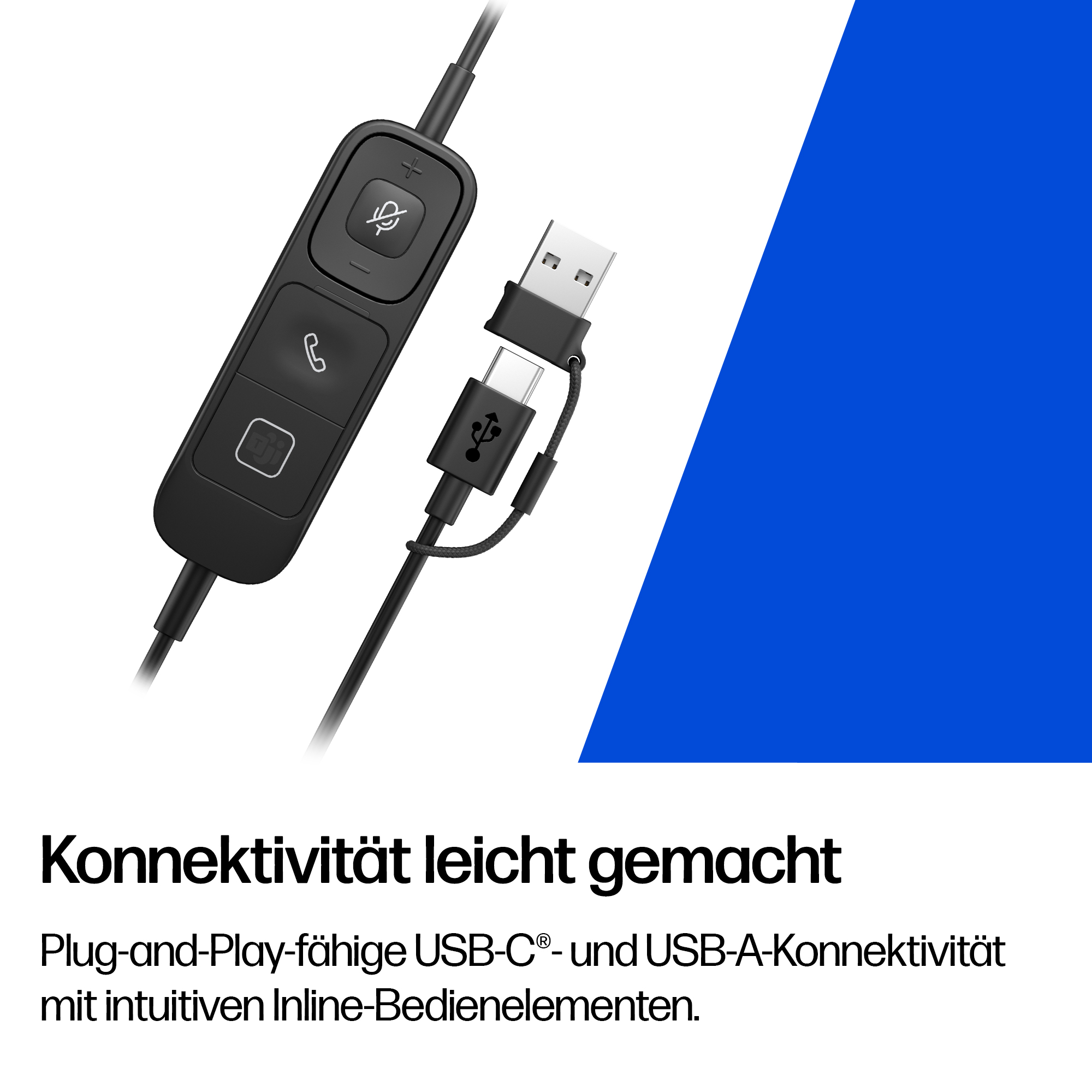 HP Poly Mission 615 Mono USB Headset Schwarz