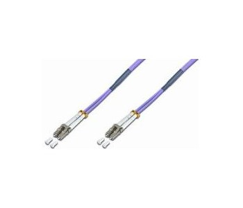 Lightwin LWL Patchkabel LC-LC OM4 Multi-Mode 50/125 µm Duplex Flach 1 m Violett