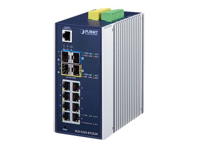 Planet IGS-5225-8T2S2X Managed Switch 8 x 10/100/1000 2 x 10 Gigabit SFP+ Blau, Silber