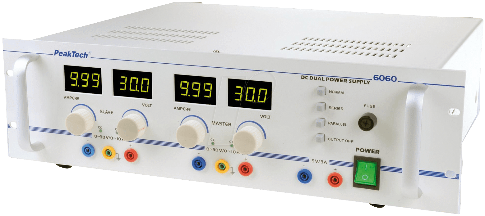 PeakTech Labornetzgerät 3 Kan. ...30 VDC VDC 10 A / ...30 VDC VDC 10 A / ...5 VDC VDC (PeakTech 6060)