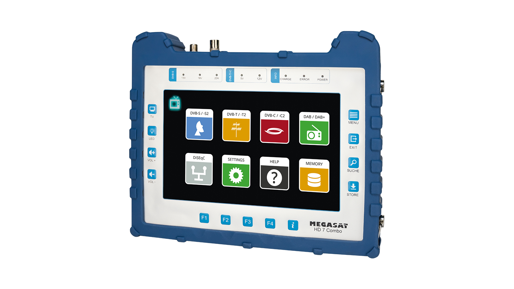 Megasat Satmeter HD 7 Combo Antennensignal-Messgerät 8,9" Touchscreen HDMI USB