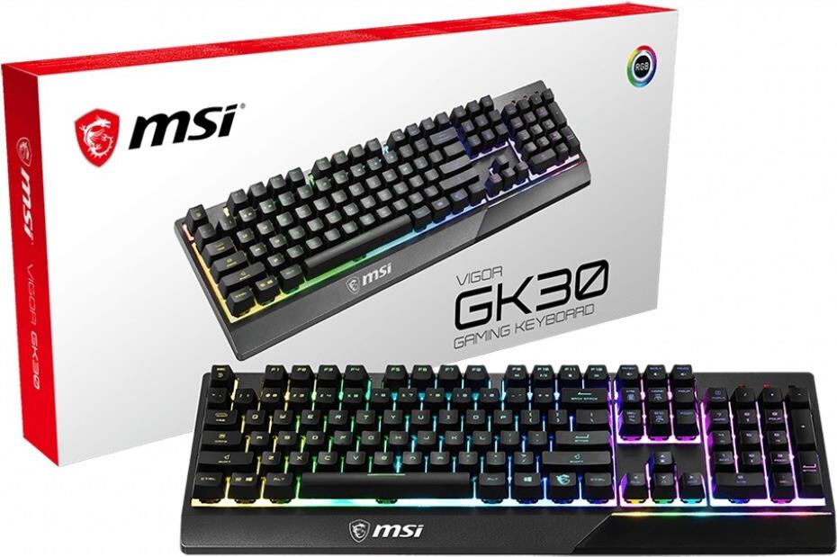 MSI Vigor GK30 Gaming-Tastatur mechanisch USB QWERTY USA RGB Schwarz
