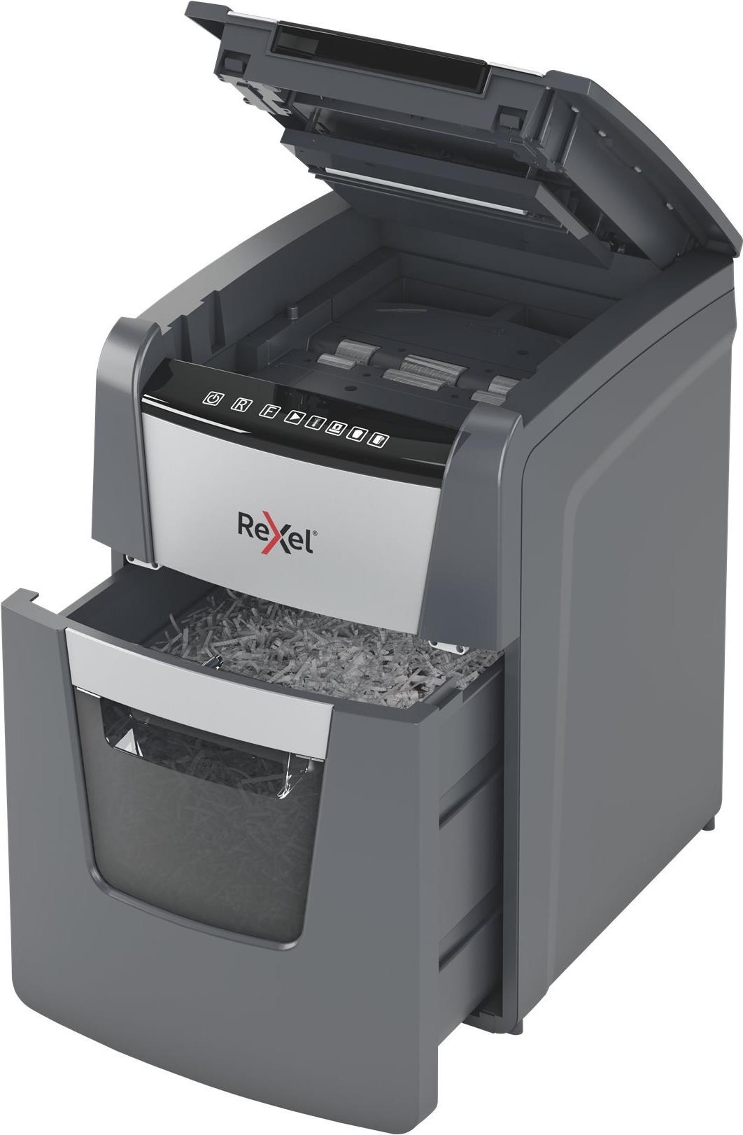 Rexel Optimum AutoFeed+ 90X Aktenvernichter P-4 Schwarz, Grau