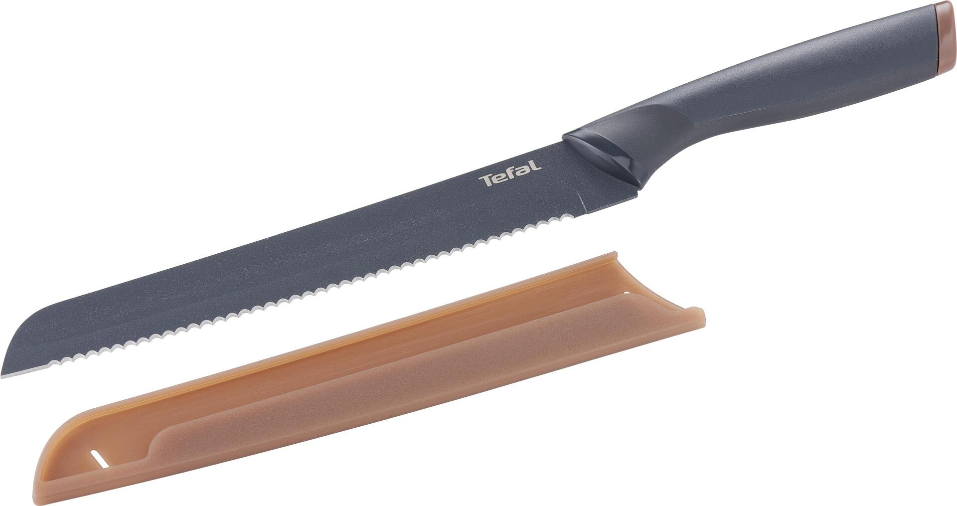 Tefal Fresh Kitchen Brotmesser 20 cm Klinge: edelstahl / titan, Klingenschutz: braun (K12218)