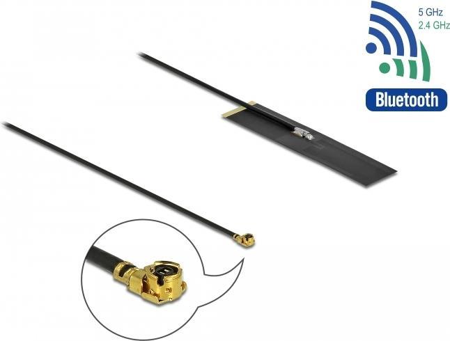 DELOCK Dualband WLAN ac/ax/a/b/g/n Antenne MHF I Stecker 1,7 - 4,7 dBi PIFA FPC omnidirektional