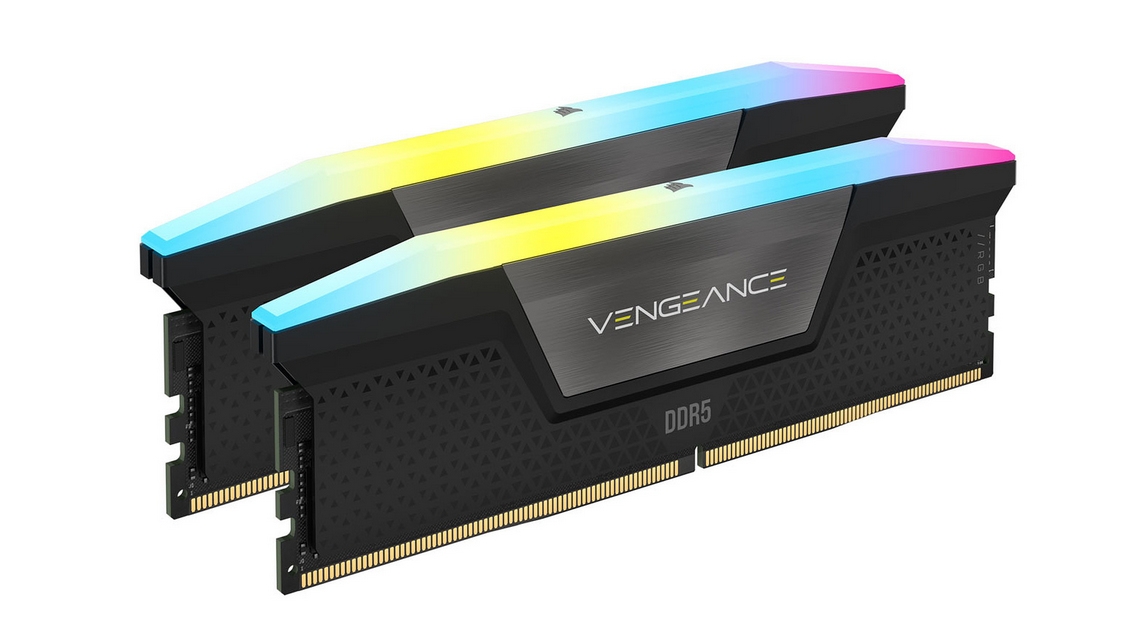 Corsair Vengeance RGB 64 GB (2x32 GB) DDR5 5600 MHz CL40 DIMM Kit Schwarz
