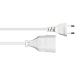 Euro-Verlängerung Euro-Stecker Typ C (gerade) an Euro-Buchse (gerade), weiß, 0,75 mmÂ², 0,2 m, Good C (P0300-W002)