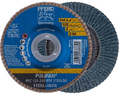 PFERD PFC 125 Z 40 PSF STEELOX Rotierendes Schleifwerkzeug Zubehör Metall (PFC 125 Z 40 PSF/22,23)