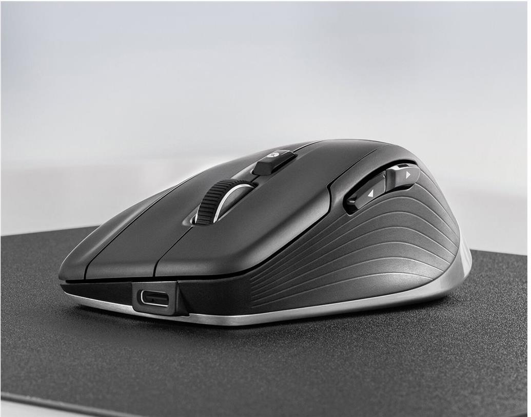 3Dconnexion CadMouse Compact Wireless Kabellose Maus 7200 DPI 7 Tasten Bluetooth 2.4 GHz USB-C Schwarz
