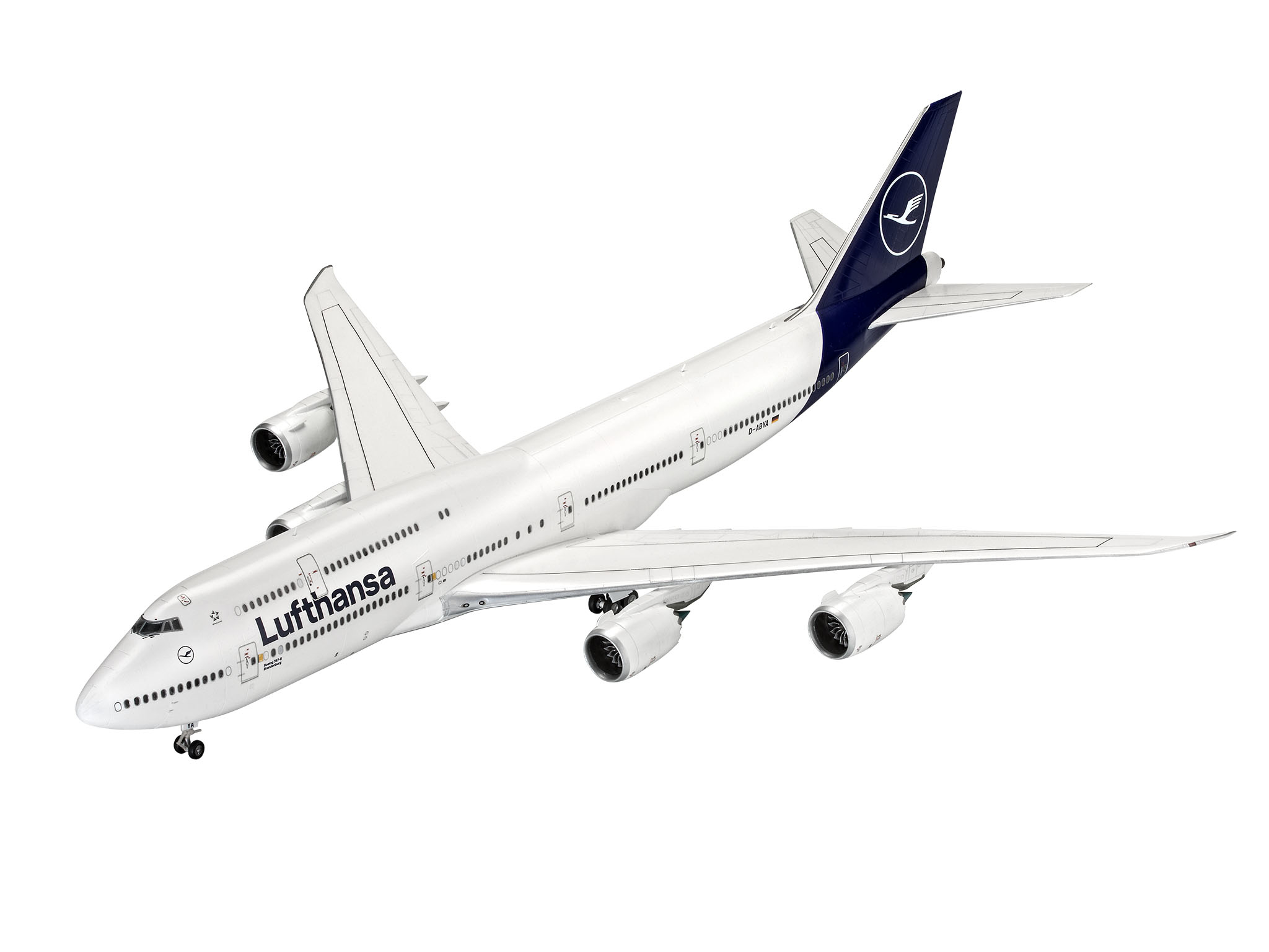 Revell Boeing 747-8 Lufthansa "New Livery" Flugzeug-Modellbausatz 1:144 Blau, Weiß