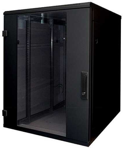 TRITON 19""Schrank B600/T 600 Schwarz bis 800Kg Glastuer - Rack (RMA-18-A66-BAX-N1)