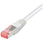 Patchkabel S-STP (PIMF), Cat 6, weiß, 0,25 m Patchkabel mit besonders schmalem Knickschutz (715003W)