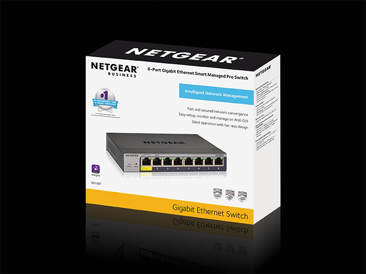 NETGEAR Smart GS108Tv3 Managed L2 Gigabit Ethernet Switch 8-Port Grau