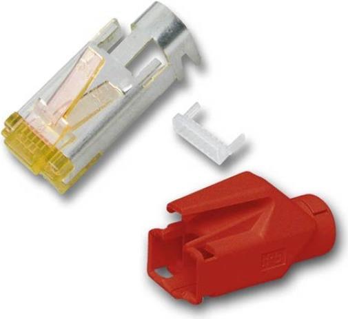 RJ45-Hirose Stecker STP, TM31 rot, 50 Stück, 3 Elemente, Cat.6A Hersteller: HIROSE (H7642.6-50)