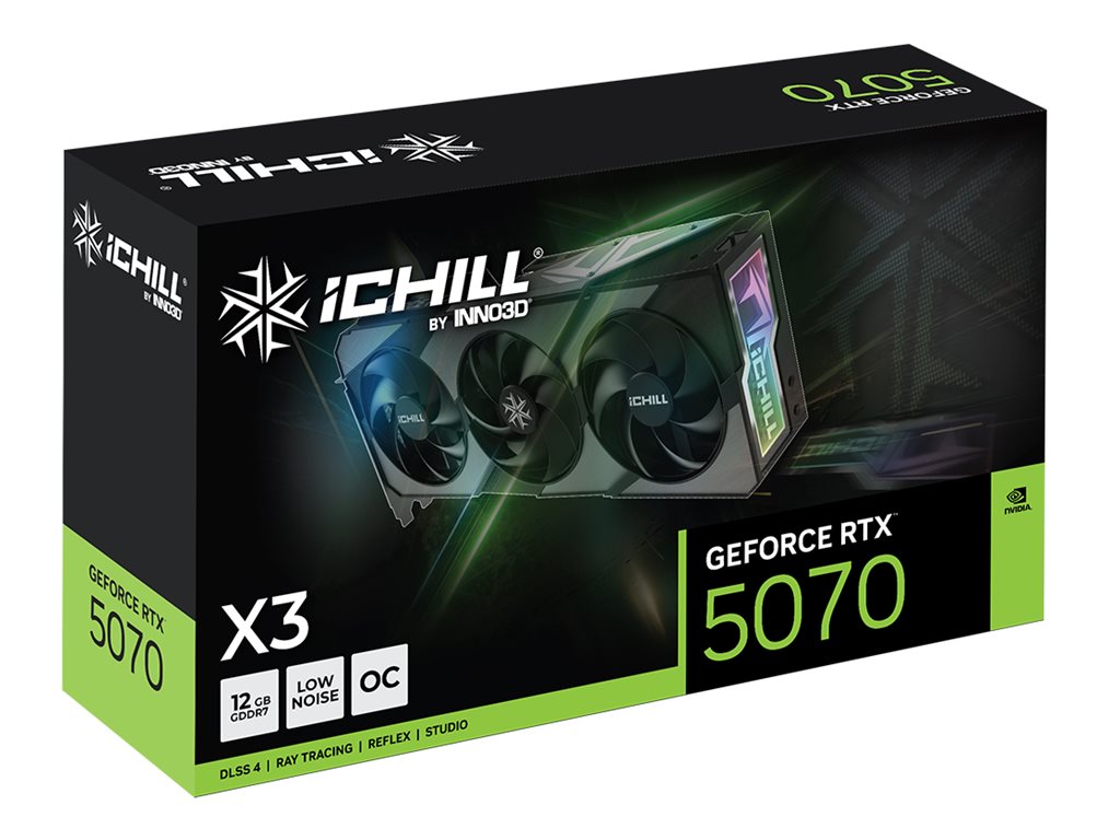 Inno3D iChill X3 GeForce RTX 5070 12 GB GDDR7 Grafikkarte PCIe 5.0 HDMI 3x DisplayPort Schwarz