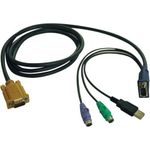 EATON TRIPPLITE USB/PS2 Combo Cable for NetDirector KVM Switches B020-U08/U16 and KVM B022-U16 6 ft. 1,83m (P778-006)