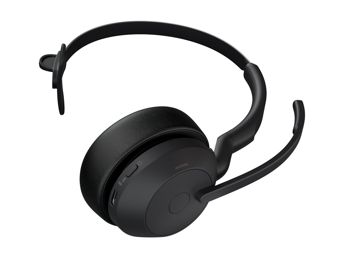 Jabra Evolve2 55 UC Mono On-Ear Headset USB-A Bluetooth ANC Schwarz