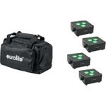 EUROLITE Set 4x AKKU IP Flat Light 3 sw + Soft-Bag (20000861)
