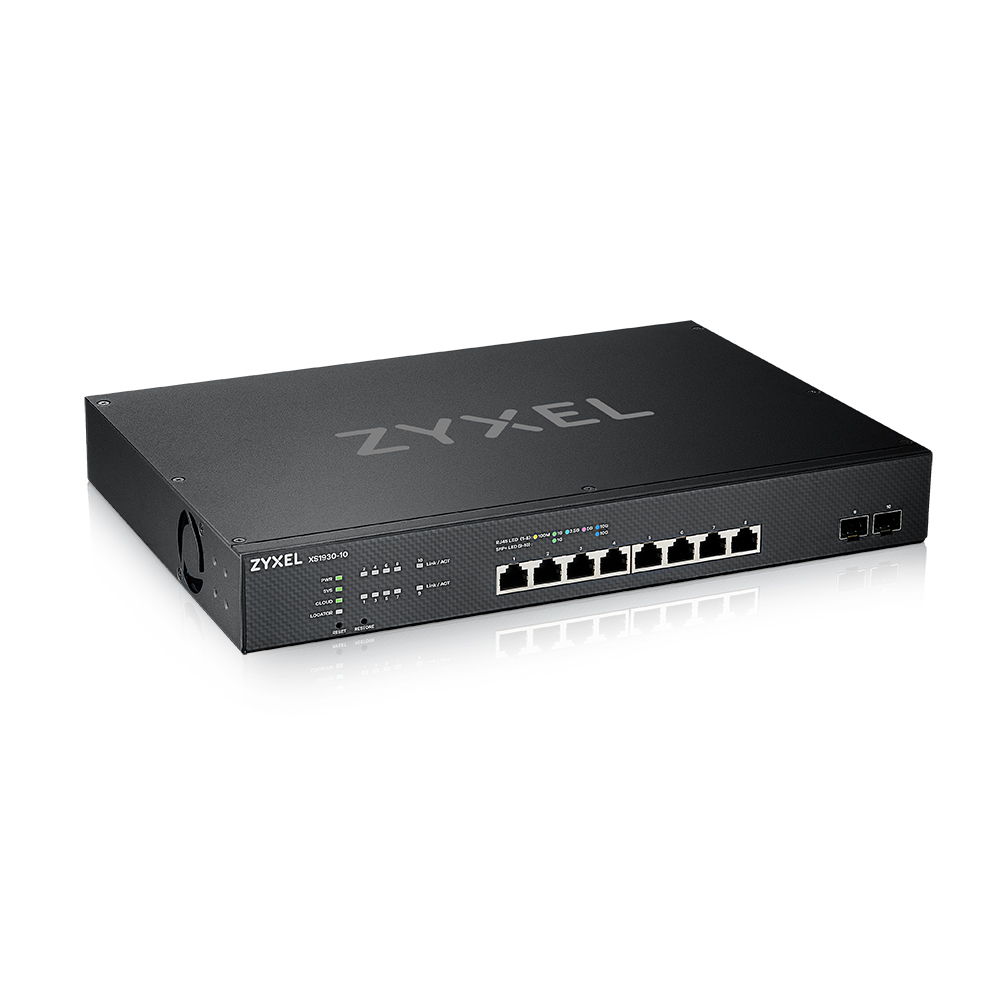 Zyxel XS1930-10 Managed Switch, 8x Multi-Gigabit RJ-45 + 2x SFP+, Schwarz